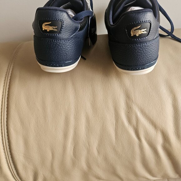 LACOSTE MEN'S LEATHER LACE-TO -TOE CHAYMON NAVY BLUE SNEAKERS US 11.5 BRAND NEW! - Picture 6 of 8